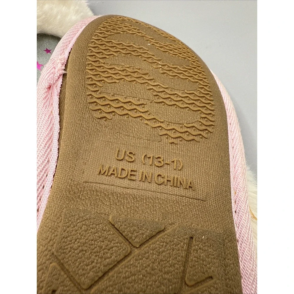 Juicy Couture Sonora Girls Slippers‎ Grey Pink New 13-1